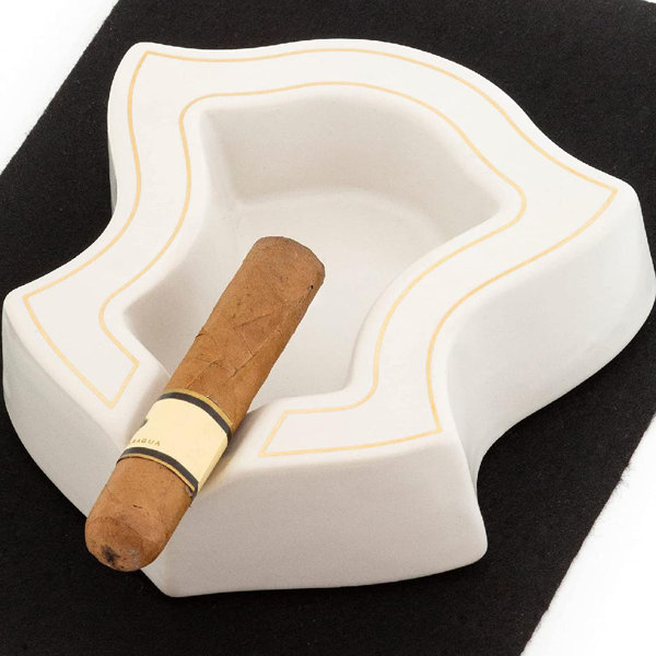 genaositun Ceramic Cigar Ashtray For Men,Large Heavy Outdoor Glass